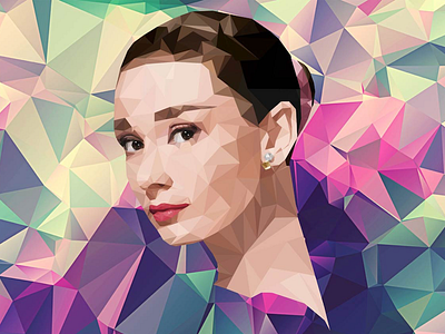 Audrey Hepburn Illustration art audrey hepburn geometric illustration polygon poster triangles