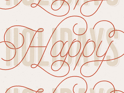 Happy Holidays flourish happy holidays ligature mono line script texture vector