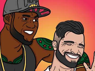 Me and Bron Bron lebron lineart lines thick vectorart wacom