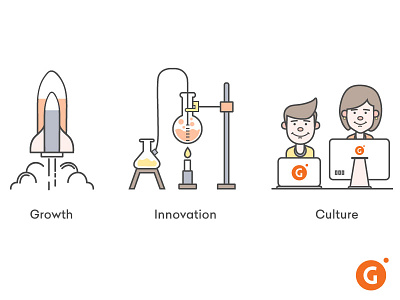 Grofers - We Are Hiring boy character design girl grofers illustration innovation iteration rocket ui visual website