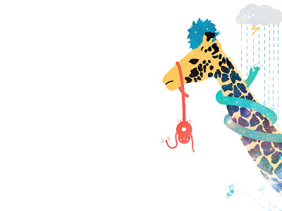 Giraffe Power! doodle giraffe illustration