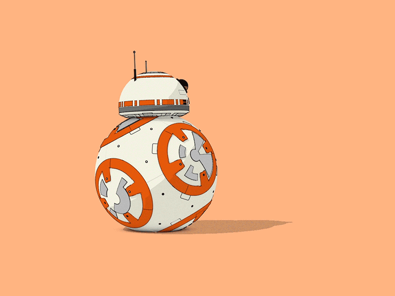 BB8 Droid Animation animation bb8 cinema4d droid fun gif gweno star wars