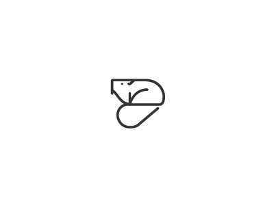 Beaver beaver bw design icon linear logo simple symbol