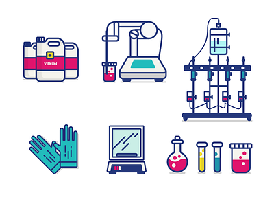 Lab Equipment balance glassware gloves illustration jar lab machine ph testtube tissue