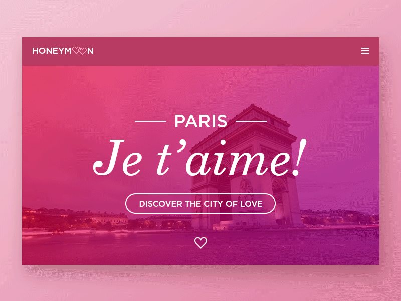 Landing Page (above the fold) 003 city daily ui gif heart honeymoon landing page love paris ui ui elements website