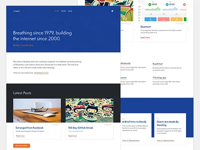 The Only Stephen Portfolio colourful developer flat portfolio