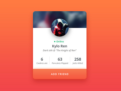 Profile Card card profile star wars twitter ui user web