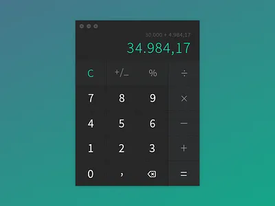 Daily UI #004 - Calculator black calculator daily ui green ui ux