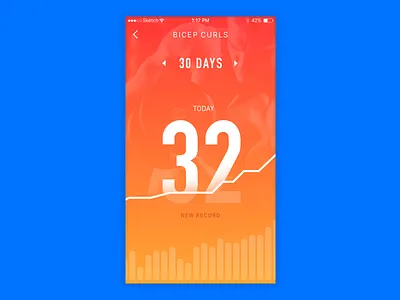 Reps Report 041 dailyui exercise graph ios iphone reps tracker typography workout