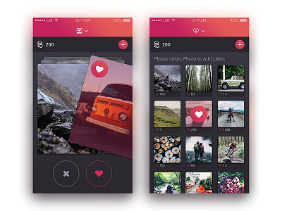 Mobile app app gradient image ios iphone mobile photo swipe