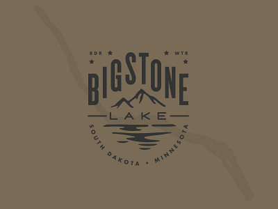 Big Stone Lake badges classic fishing lakes sd simple south dakota vintage
