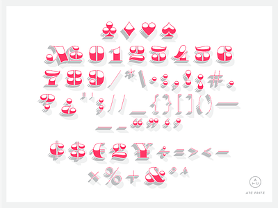 ATC Fritz 3d atc cards clubs diamonds font heart isometric series spade typography