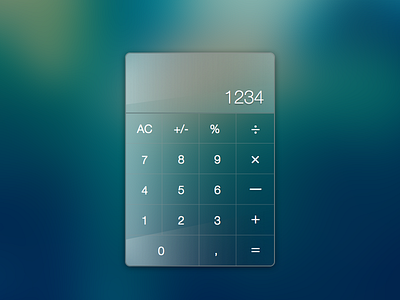 Calulator #Dailyui #004 calculator creative dailyui design freebies glass glossy shiny ui ux