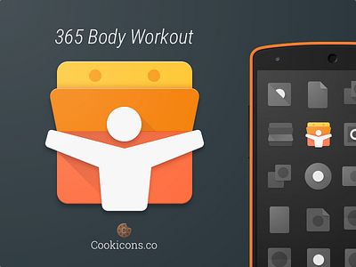 365 Body Workout Product Icon android app icon exercise fitness icon iconography material material design product icon workout