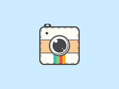 Camera Icon app camera flat graphics icon identity instagram logo photo photography rainbow web