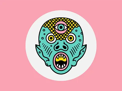Kaiju Zacherley character creature eyes face illustration kaiju monster weird