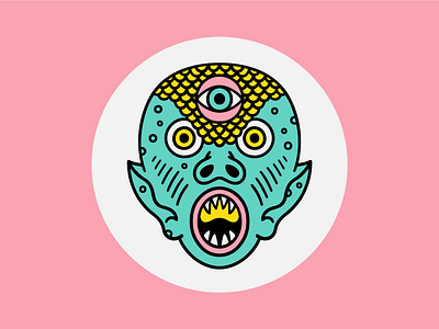 Kaiju Zacherley character creature eyes face illustration kaiju monster weird