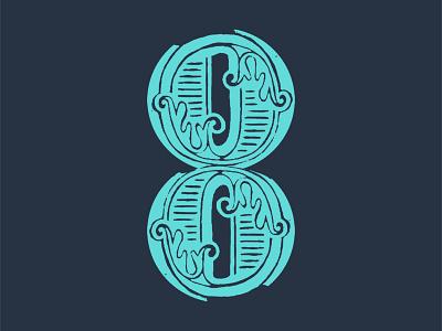 Eight Years blue cool dither filigree hand drawn illustration number organic ornaments ornate texture