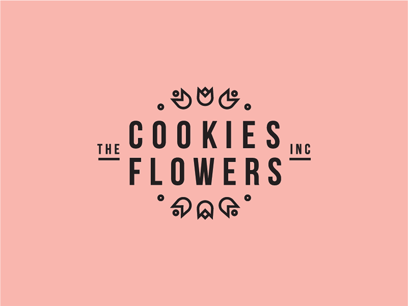 Cookies & Flowers brand identity branding cookies flowers logo logomachine logotype presents