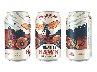 Tarantula Hawk beer branding illustration packaging texture typography