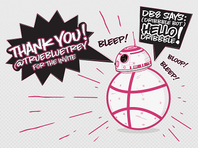 DB8 (Dribbble Bot) - Thank You Trey Ingram for the Invite... bb8 debut dribbble dribbble bot droid first shot invite star wars thank you thanks the force awakens