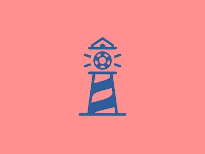 Light House + Casino blue casino chip clever logo clever logos identity light house logo logo design logo icon pink smart logo
