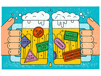 Beer merger beer editorial illustration texture