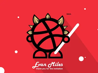 Dribbble dribbble first shot flat free illustration invite logo starwars thanks