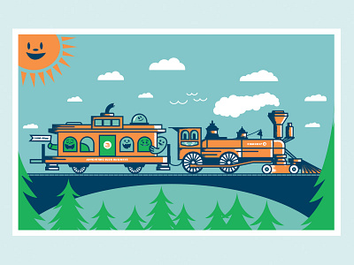 Choo-Choo Finale illustration monsters nashville texture train vector