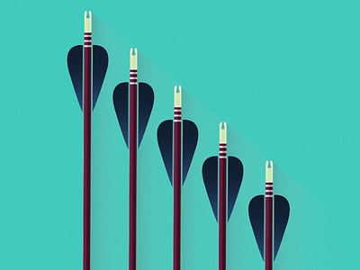 Fletchings archery arrow bow and arrow concept editorial illustration texture