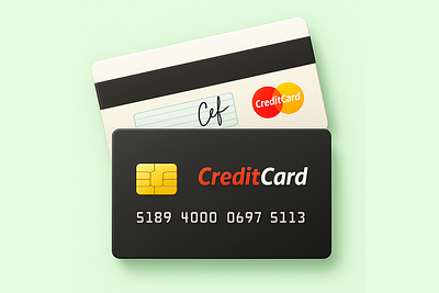 Credit card illustraiton card credit graphics icon illustrator realistic skeumorphism vector