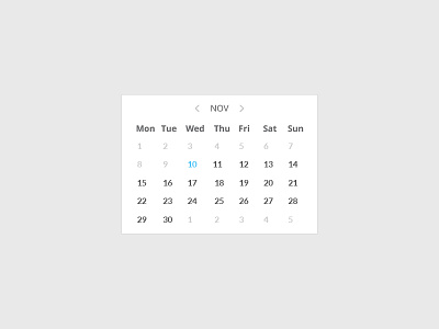 Calendar Widget calendar design flat interface simple ui widget