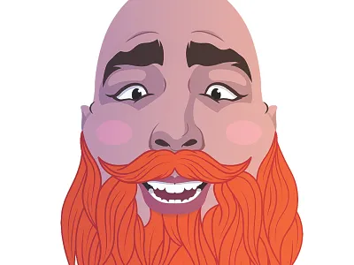 Happy Face beard color design face happy illustration