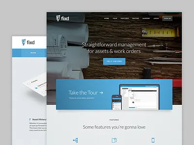 Fixd marketing site assets blue fixd fixed marketing ui visual design web website work orders
