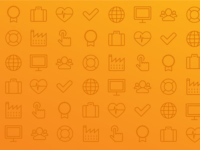 Icon Pattern flat design graphic design iconography icons minimal orange outline pattern