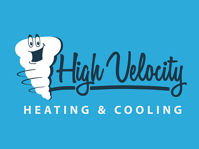 High Velocity branding cyclone hvac logo script tornado twister