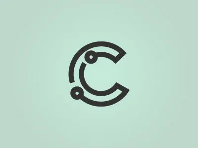 C Logo branding c circuit logo tech technology