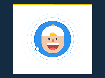 Avatar Illustration blue icon illustration yellow