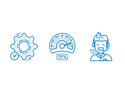 Icons configure easy hosting icon illustration speedometer support uptime zweeko