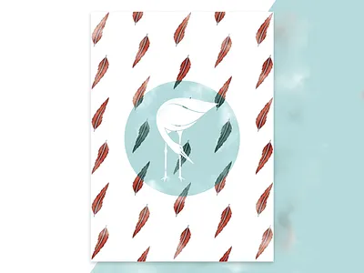 Crane Illustration christmas crane koi digital digital painting fox germany illustration painting xmas