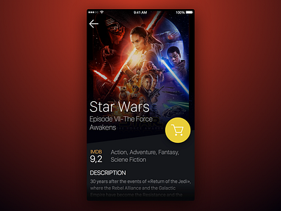 2nd Week (Wednesday) - TV App app free list mobile rondesign sketch star wars themeforest tv ui ux