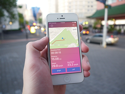 Runforest App distance interface ios iphone map music photo run runing speed sport ui