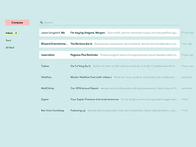 Dream Email Client colours email flat pastel ui