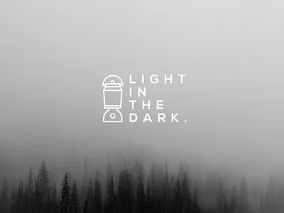 light in the dark black brand fancy flat forest lamp light logo mark oillamp signet white