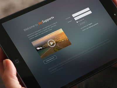 Home Screen for Veterinary Digital Services Gateway gradient health login material veterinary video web