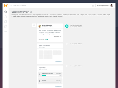 Timeline View attachments side bar system theme timeline view ui ux white