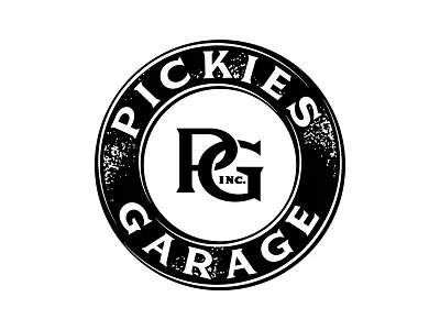 Pickies Garage classic garage hotrod logo vintage