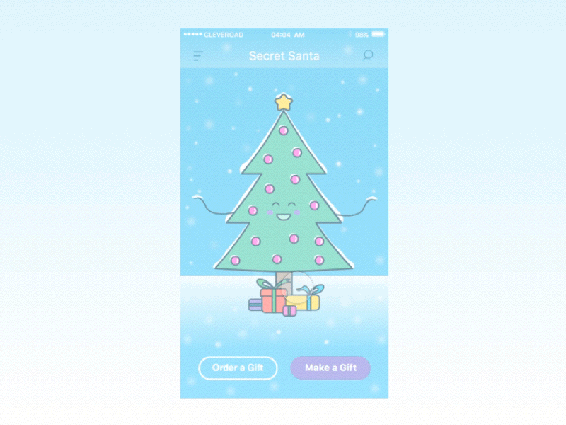 Making a Gift christmas christmas tree gif gift ios new year present principle santa snow ui ux