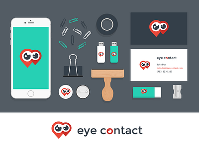 Branding branding dating eye eye contact logo mobile app pin stationary