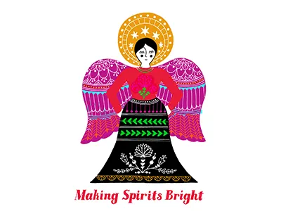 Making Spirits Bright angel christmas decorative hand lettering illustration lettering